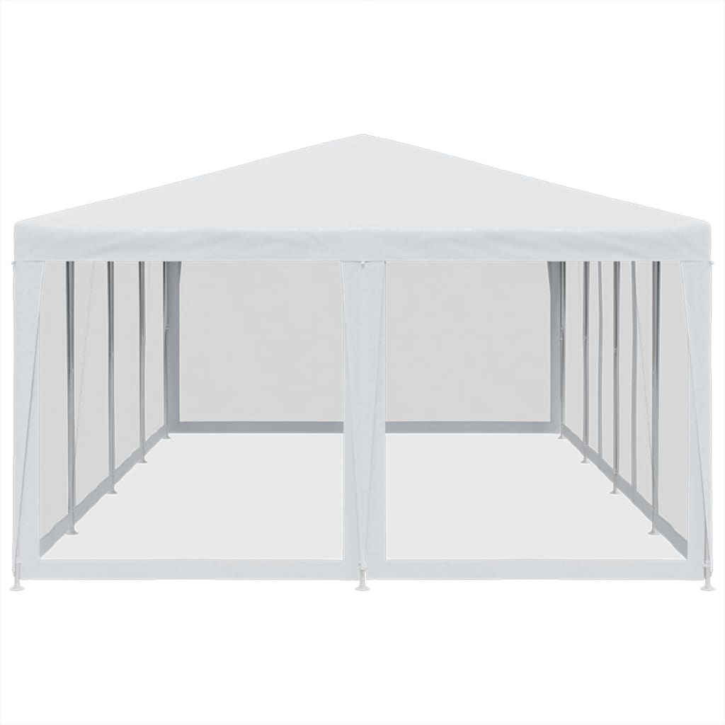 vidaXL Carpa para fiestas con 12 paredes de malla HDPE blanco 8x4 m