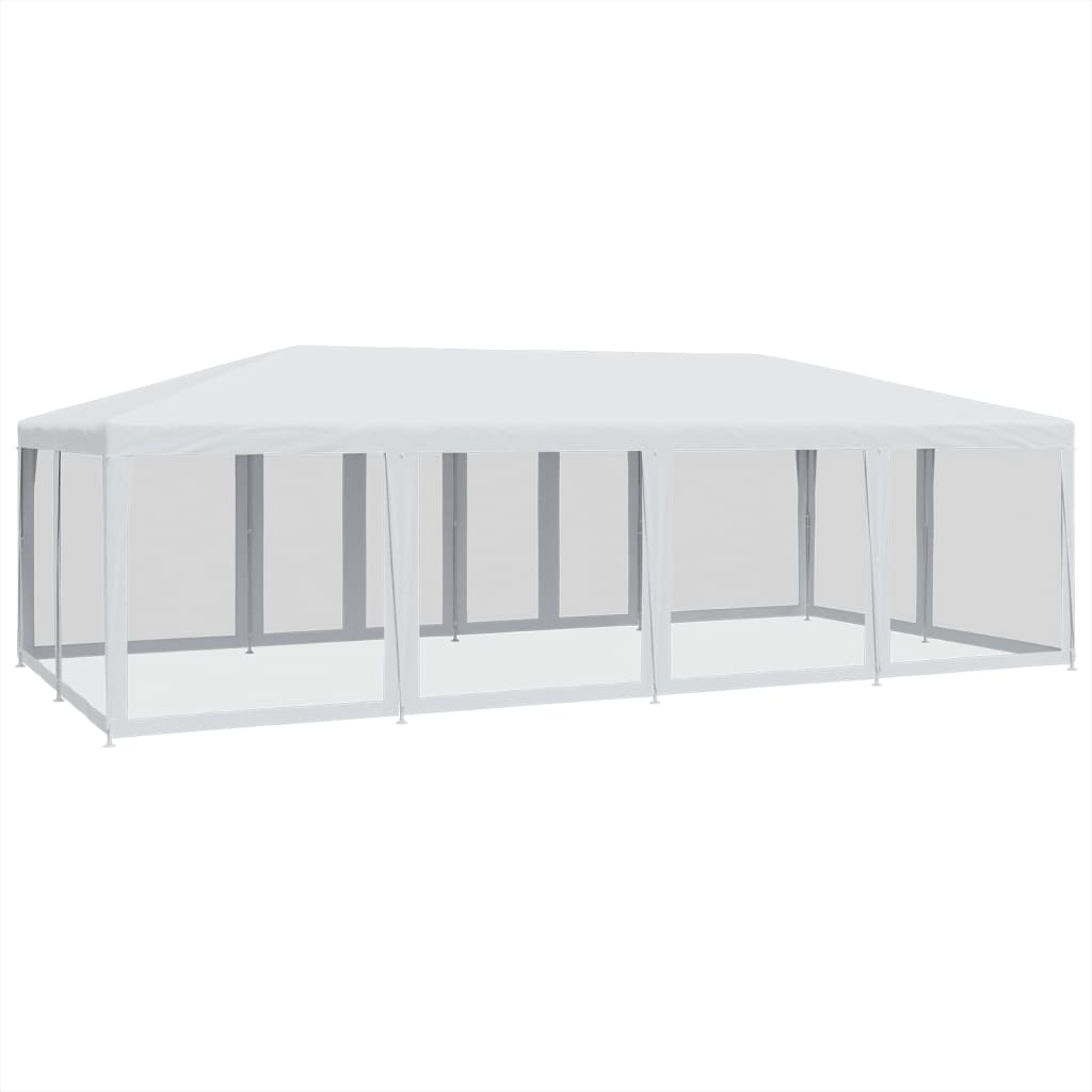 vidaXL Carpa para fiestas con 12 paredes de malla HDPE blanco 8x4 m