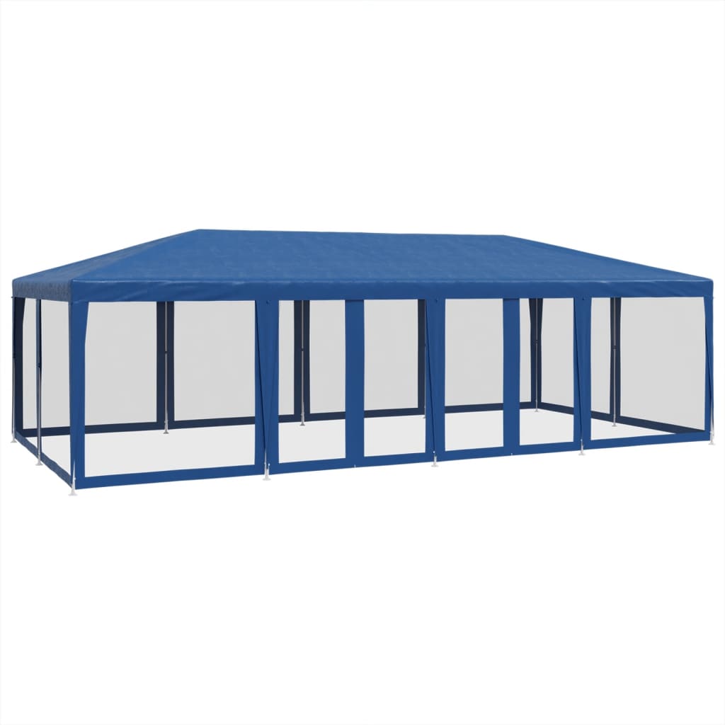 vidaXL Carpa para fiestas con 12 paredes de malla HDPE azul 8x4 m