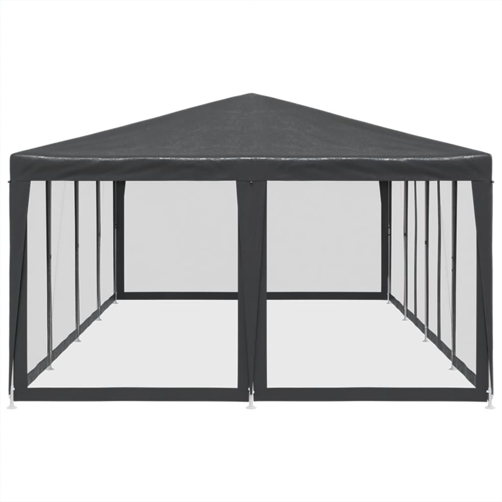 vidaXL Carpa para fiestas 12 paredes de malla HDPE gris antracita 8x4m