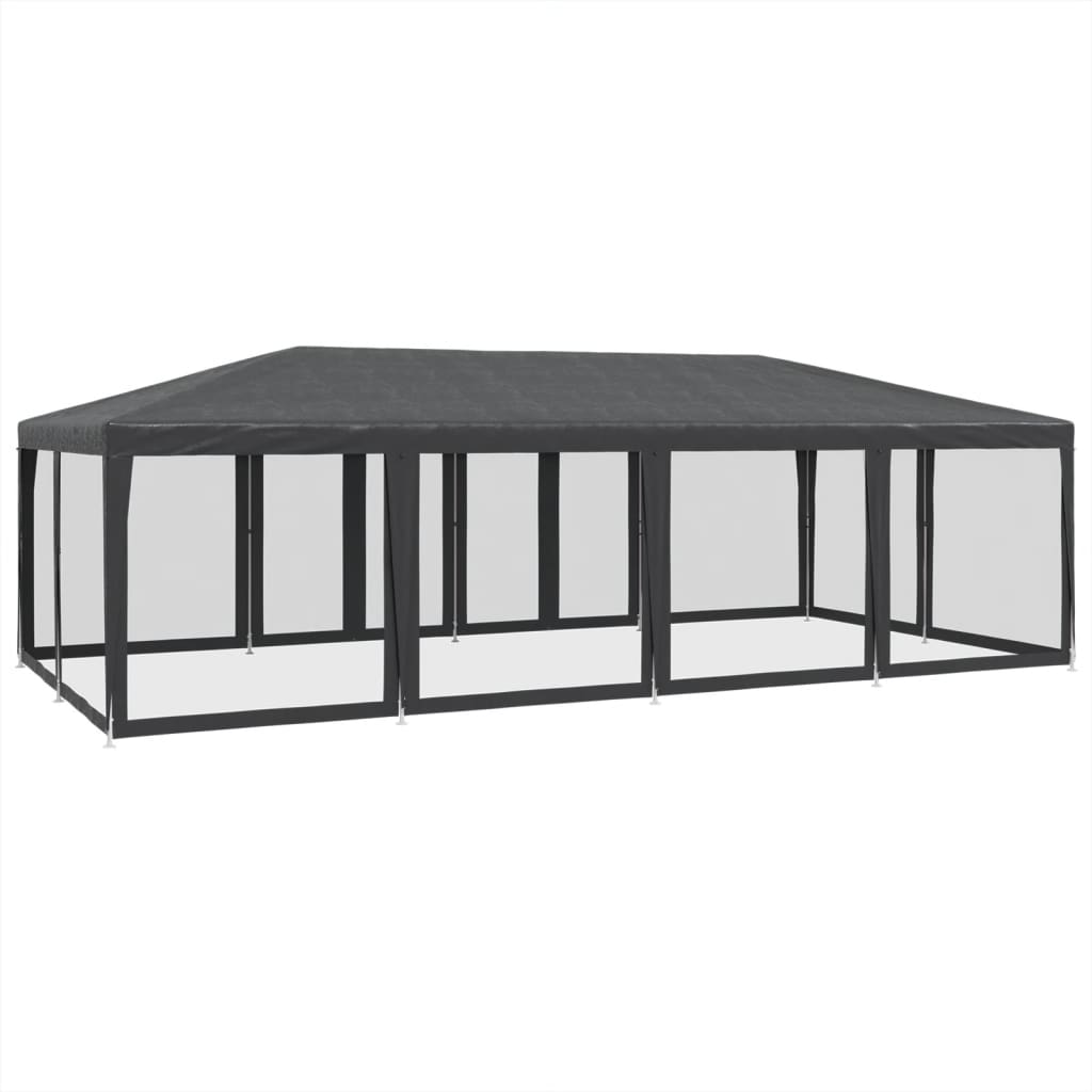 vidaXL Carpa para fiestas 12 paredes de malla HDPE gris antracita 8x4m