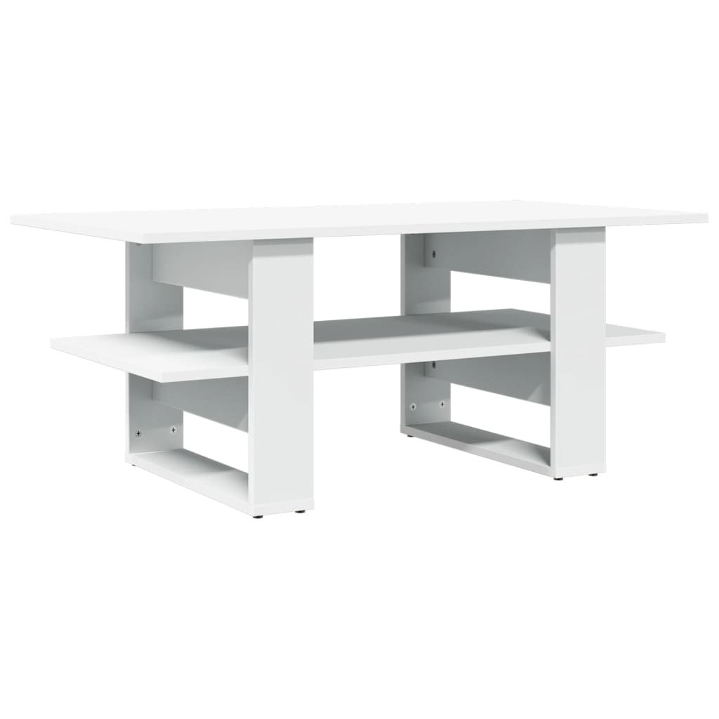 vidaXL Mesa de centro madera de ingeniería blanco 102x55x42 cm