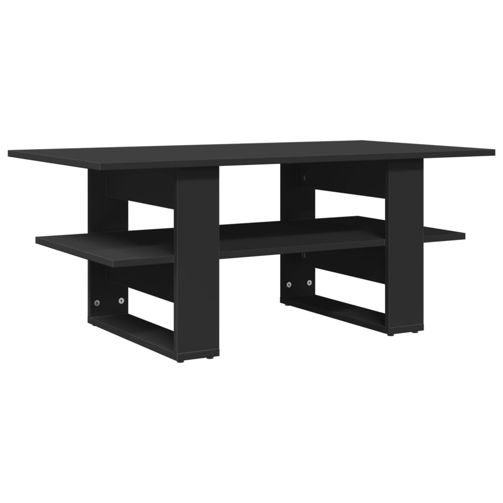 vidaXL Mesa de centro madera de ingeniería negra 102x55x42 cm