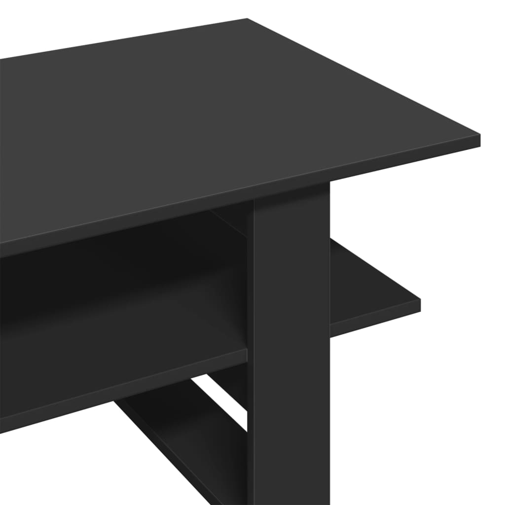 vidaXL Mesa de centro madera de ingeniería negra 102x55x42 cm