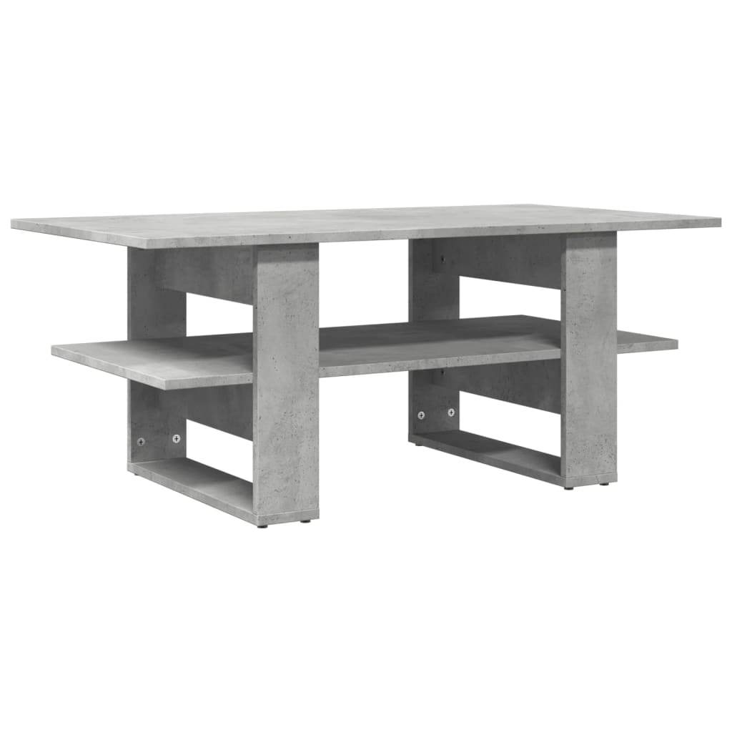 vidaXL Mesa de centro madera de ingeniería gris hormigón 102x55x42 cm