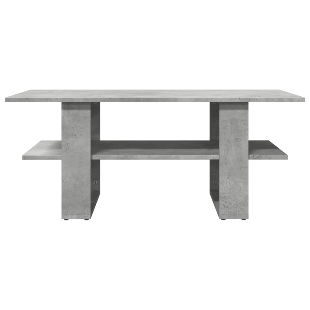 vidaXL Mesa de centro madera de ingeniería gris hormigón 102x55x42 cm