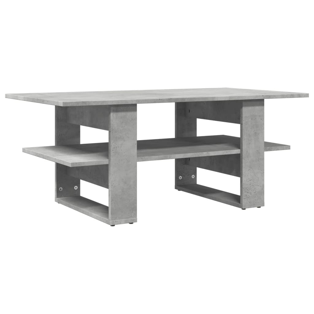 vidaXL Mesa de centro madera de ingeniería gris hormigón 102x55x42 cm