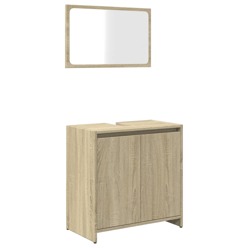 vidaXL Set de muebles de baño 2 pzas madera contrachapada roble Sonoma