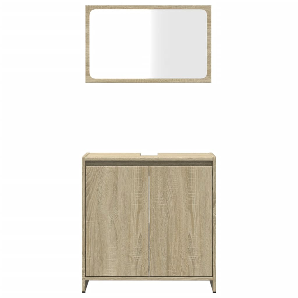 vidaXL Set de muebles de baño 2 pzas madera contrachapada roble Sonoma