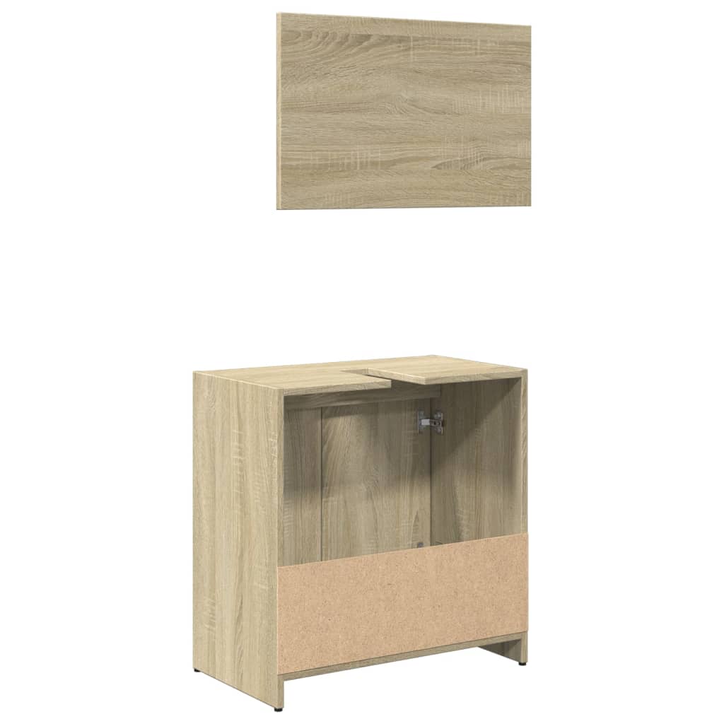 vidaXL Set de muebles de baño 2 pzas madera contrachapada roble Sonoma