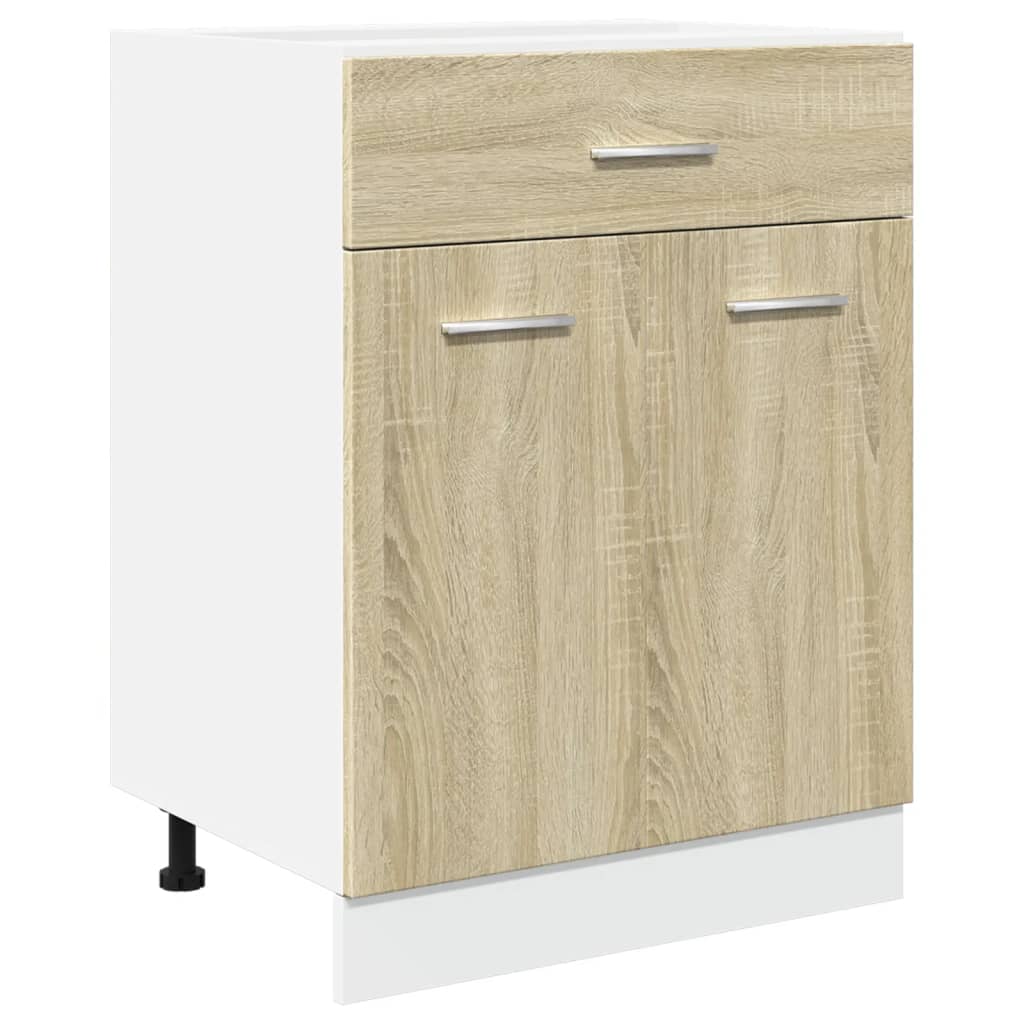 vidaXL Mueble bajo cocina con cajón madera roble Sonoma 60x46x81,5 cm