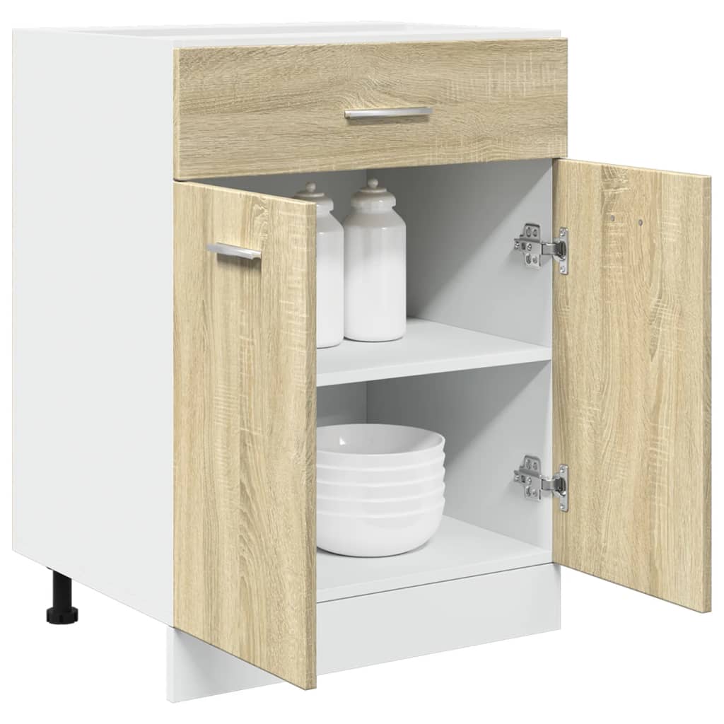 vidaXL Mueble bajo cocina con cajón madera roble Sonoma 60x46x81,5 cm