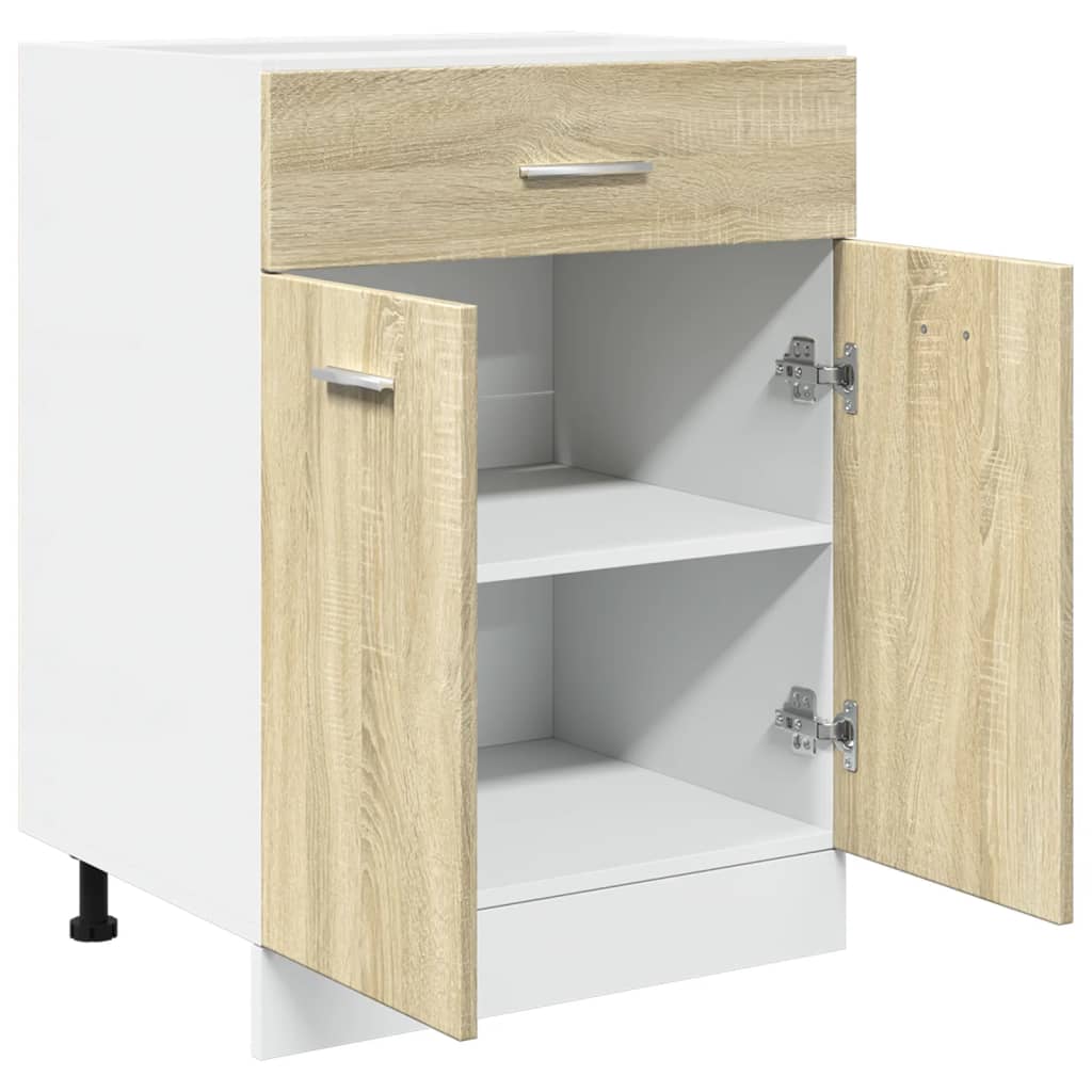 vidaXL Mueble bajo cocina con cajón madera roble Sonoma 60x46x81,5 cm