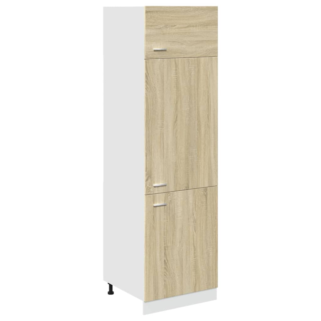 vidaXL Mueble frigorífico madera ingeniería roble Sonoma 60x57x207 cm