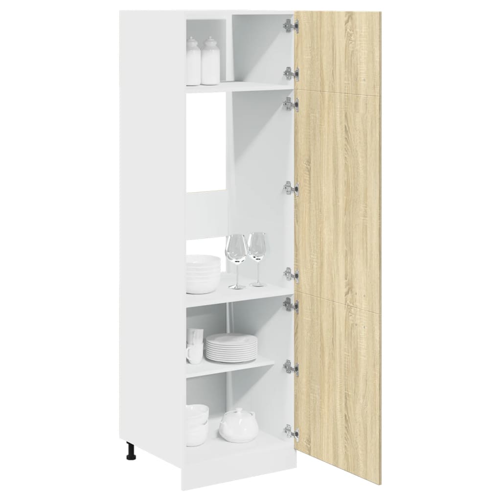 vidaXL Mueble frigorífico madera ingeniería roble Sonoma 60x57x207 cm