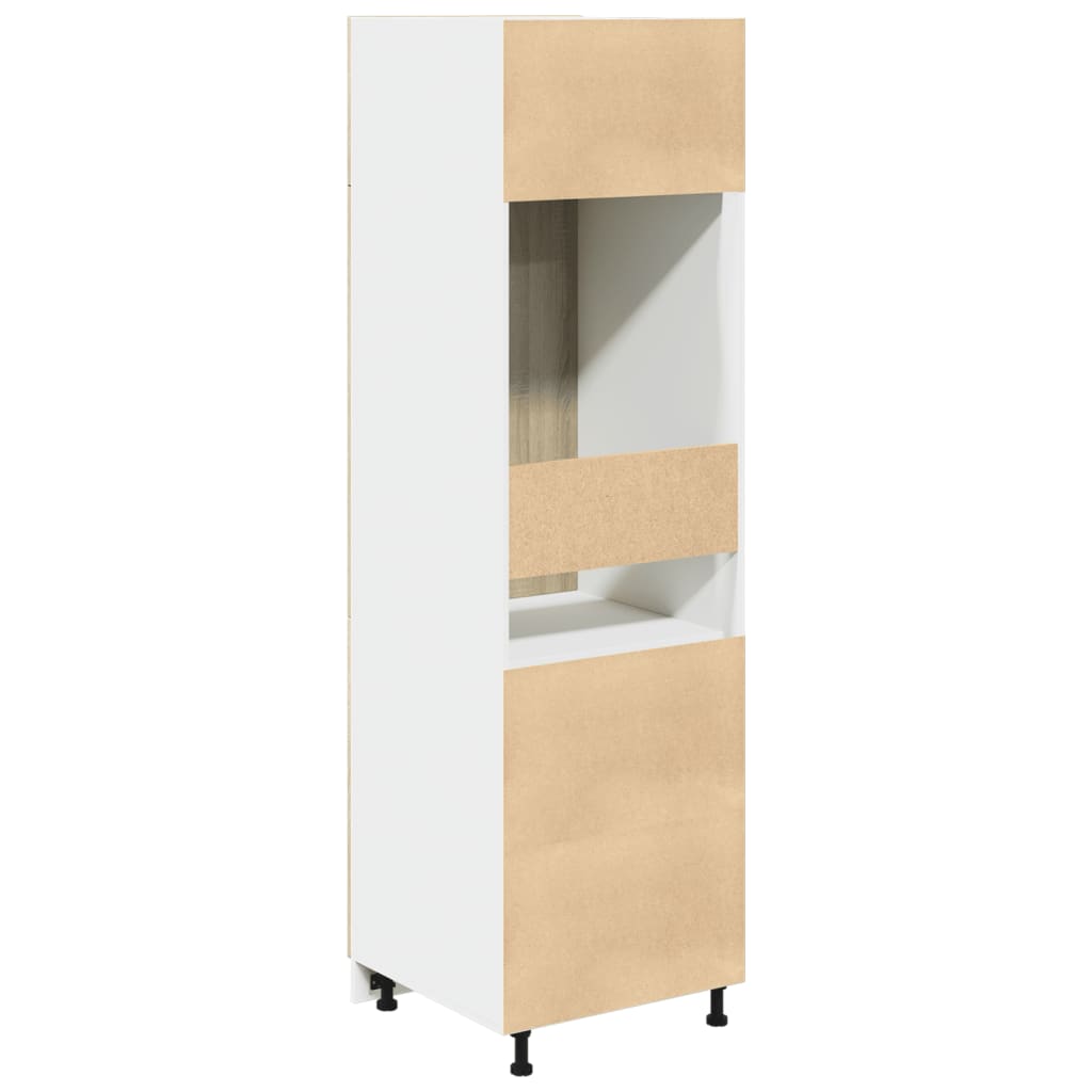 vidaXL Mueble frigorífico madera ingeniería roble Sonoma 60x57x207 cm