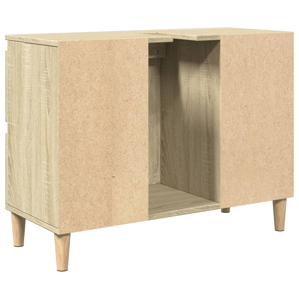 vidaXL Armario de lavabo madera contrachapada roble Sonoma 80x33x60 cm