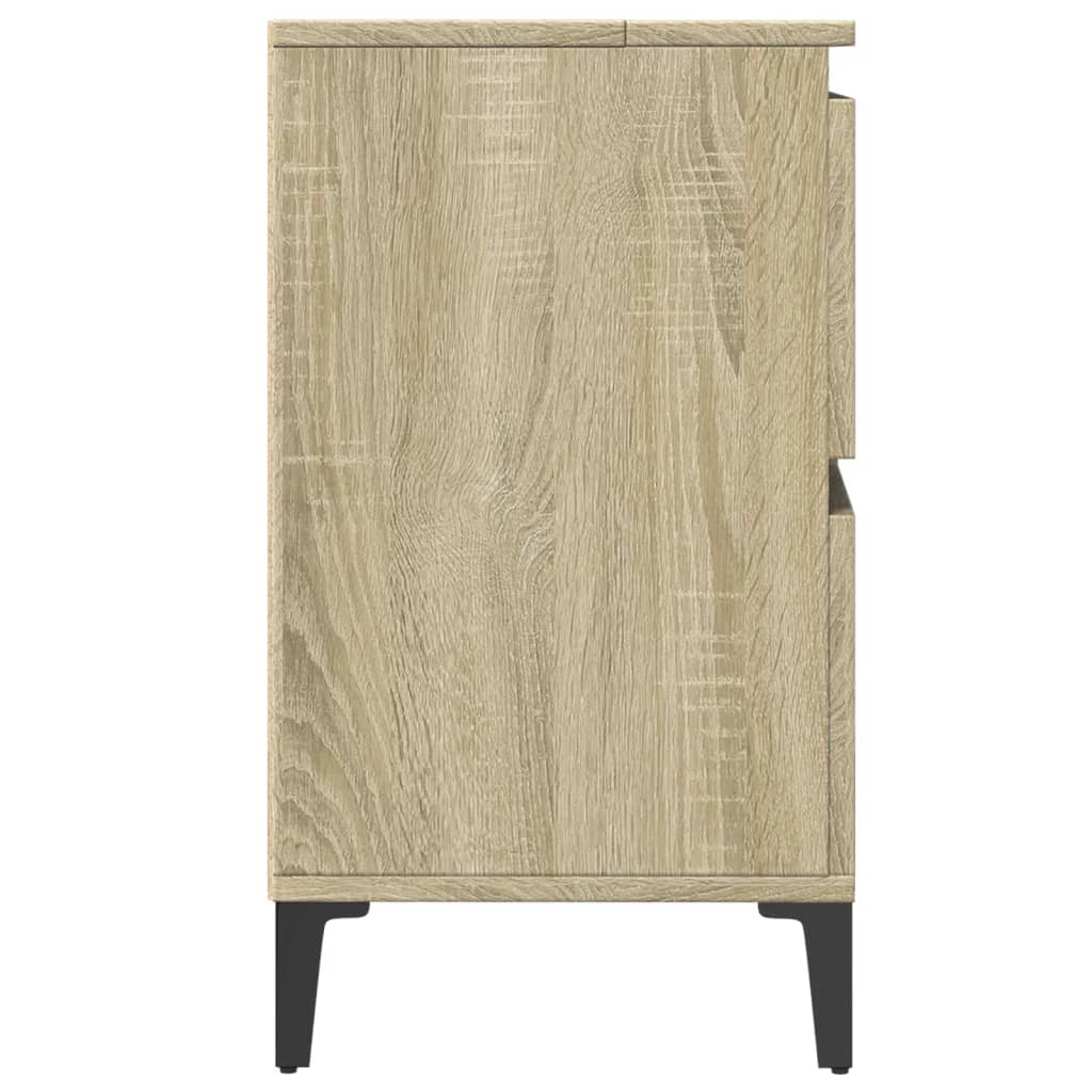 vidaXL Armario de lavabo madera contrachapada roble Sonoma 80x33x60 cm