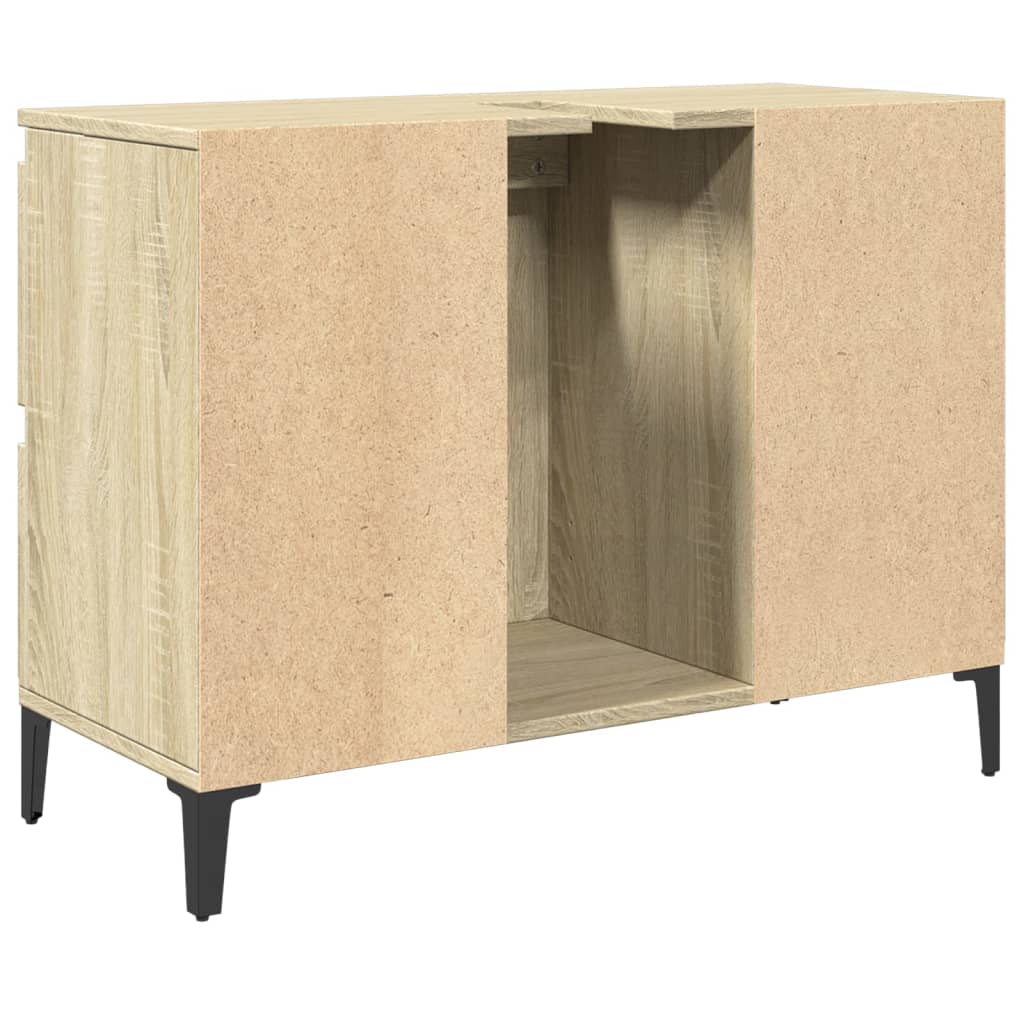 vidaXL Armario de lavabo madera contrachapada roble Sonoma 80x33x60 cm