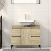 vidaXL Armario de lavabo madera contrachapada roble Sonoma 80x33x60 cm