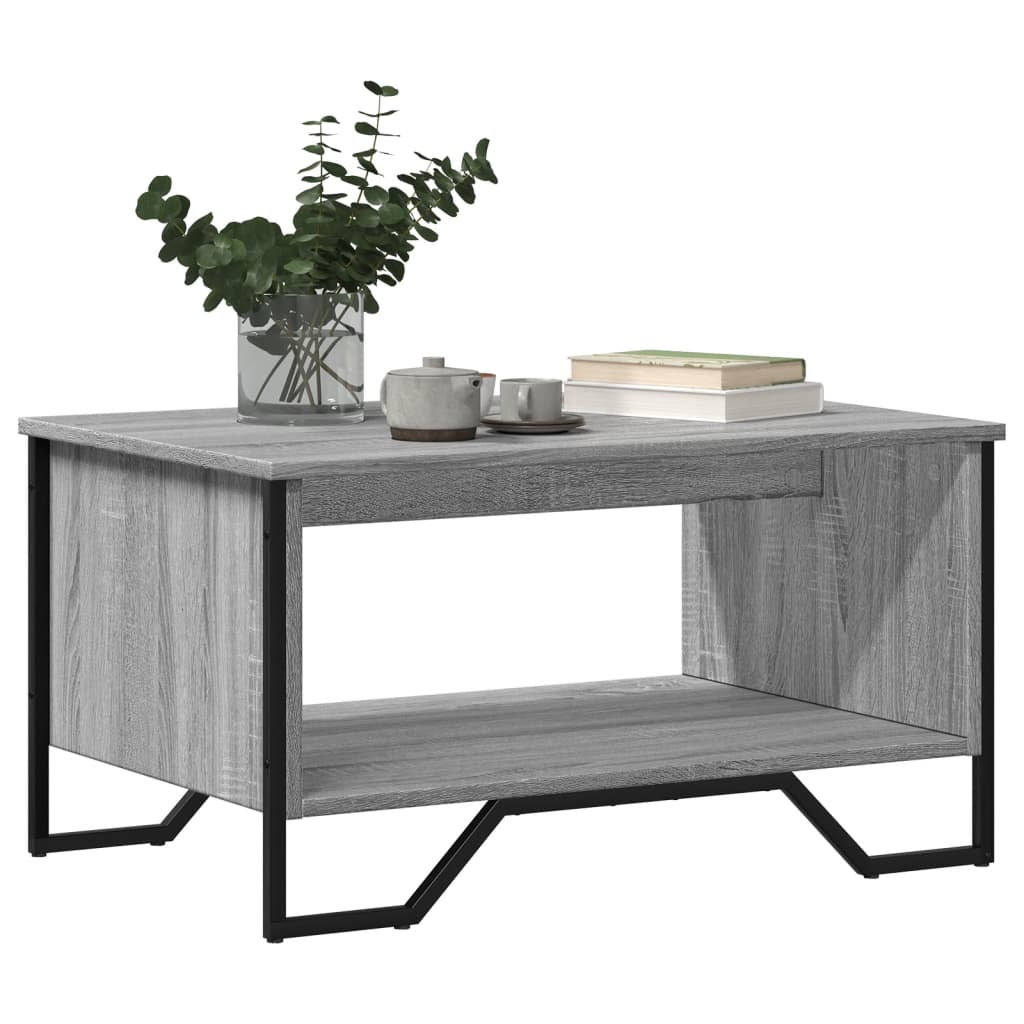 vidaXL Mesa de centro madera contrachapada gris Sonoma 75x51x40 cm