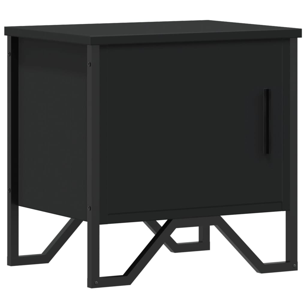 vidaXL Mesita de noche madera contrachapada negro 40x30x40 cm