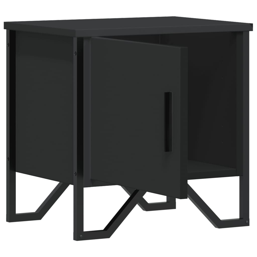 vidaXL Mesita de noche madera contrachapada negro 40x30x40 cm