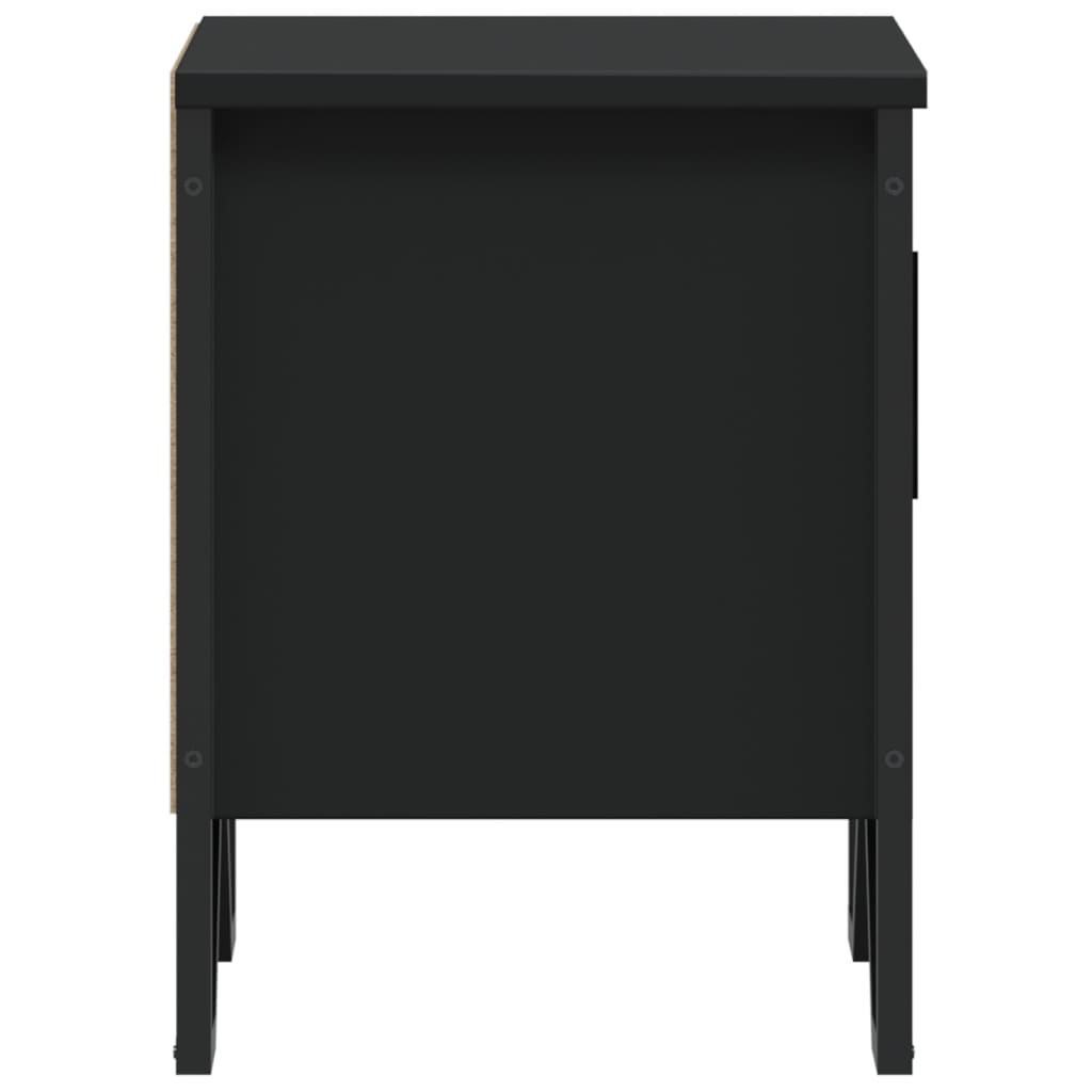 vidaXL Mesita de noche madera contrachapada negro 40x30x40 cm