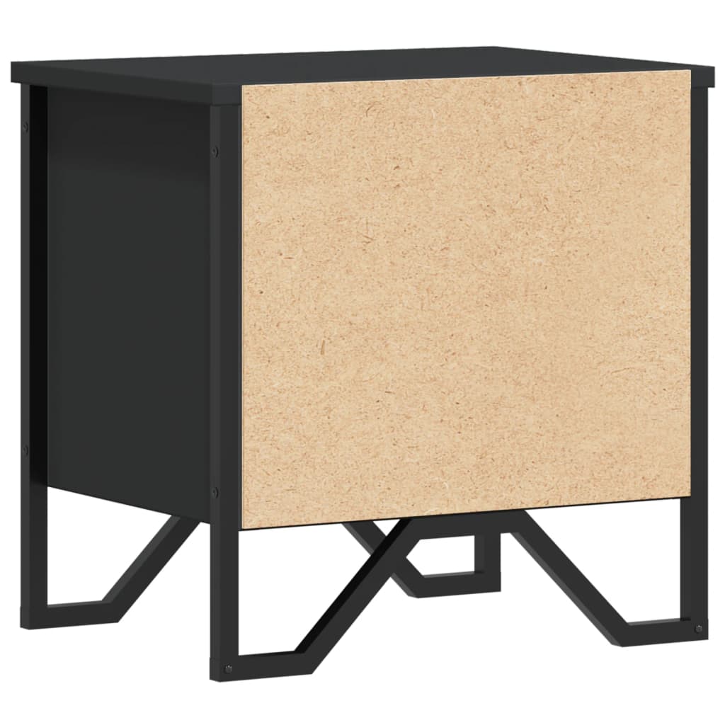 vidaXL Mesita de noche madera contrachapada negro 40x30x40 cm