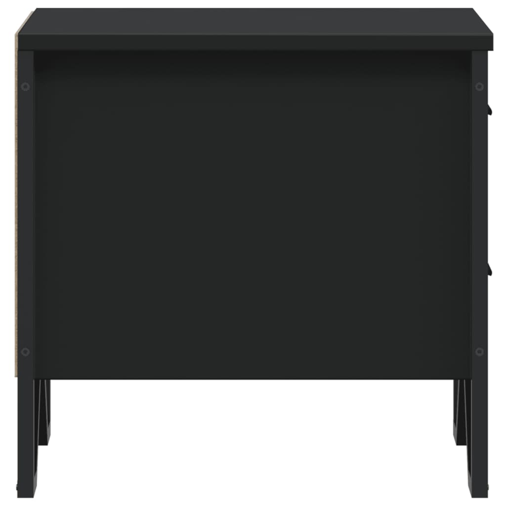 vidaXL Mesitas de noche 2 uds madera contrachapada negro 40x30x40 cm