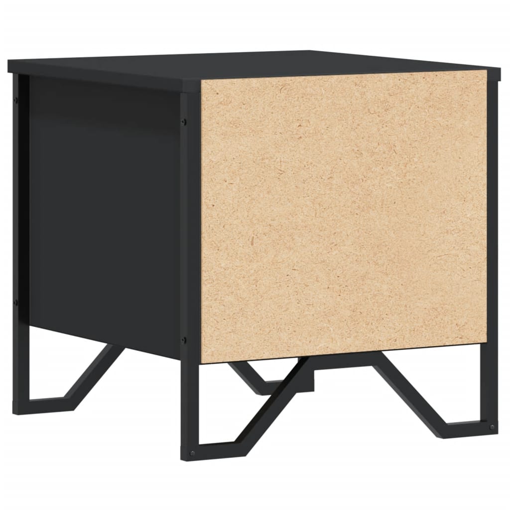 vidaXL Mesitas de noche 2 uds madera contrachapada negro 40x30x40 cm