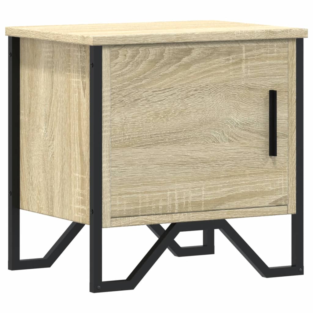 vidaXL Mesita de noche madera contrachapada color roble 40x30x40 cm