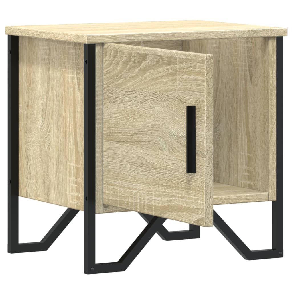 vidaXL Mesita de noche madera contrachapada color roble 40x30x40 cm