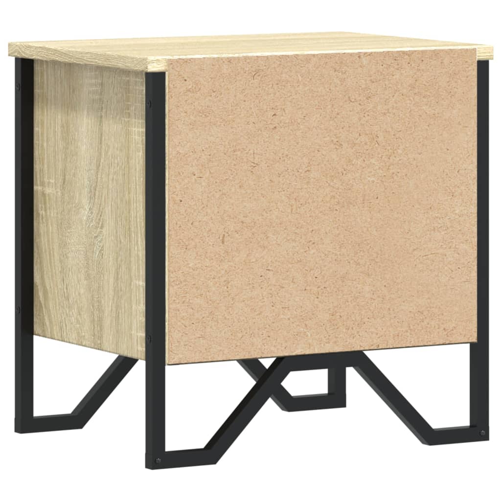 vidaXL Mesita de noche madera contrachapada color roble 40x30x40 cm