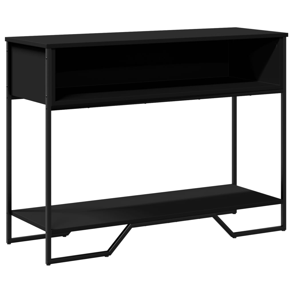 vidaXL Mesa consola madera de ingeniería negra 100x35x74,5 cm