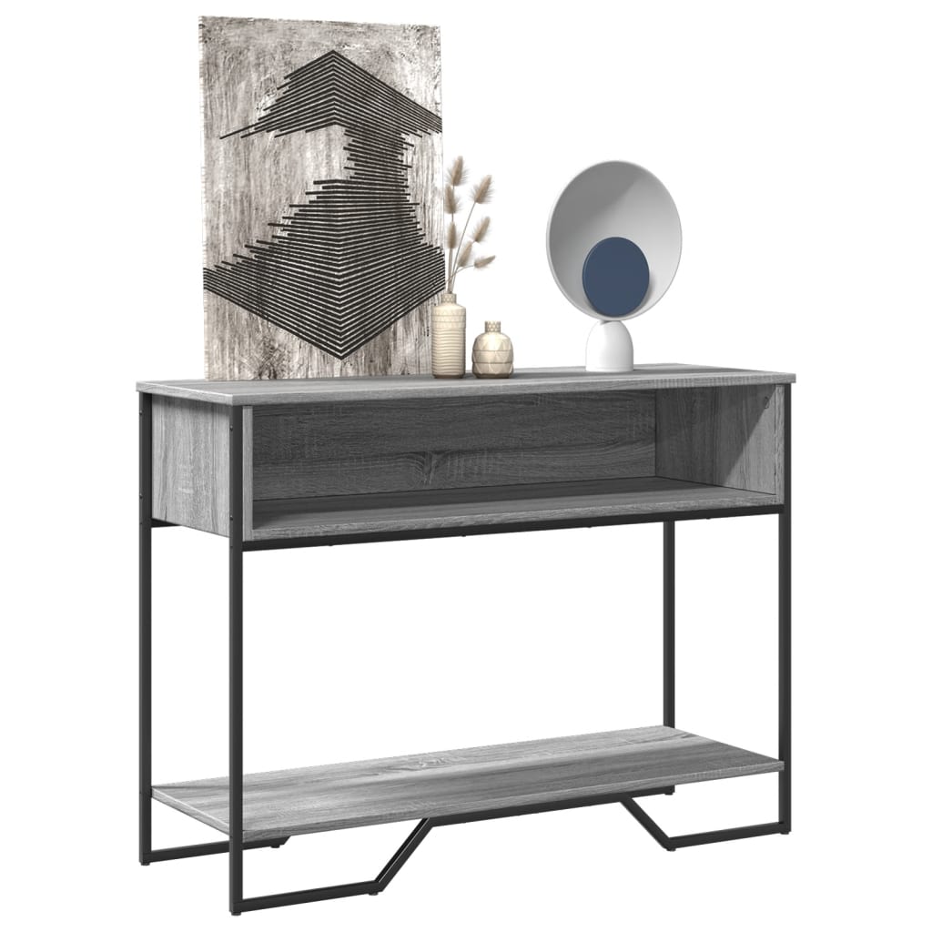 vidaXL Mesa consola madera de ingeniería gris Sonoma 100x35x74,5 cm