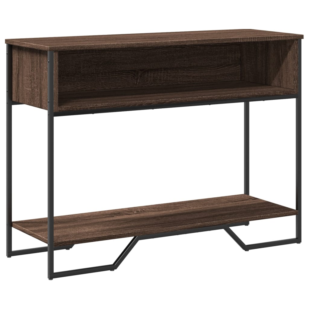 vidaXL Mesa consola madera de ingeniería marrón roble 100x35x74,5 cm