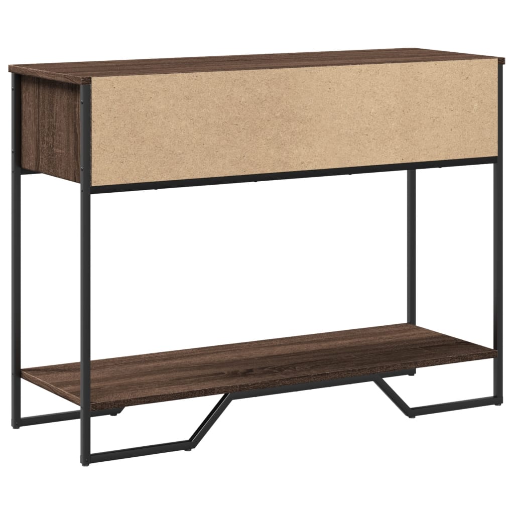 vidaXL Mesa consola madera de ingeniería marrón roble 100x35x74,5 cm