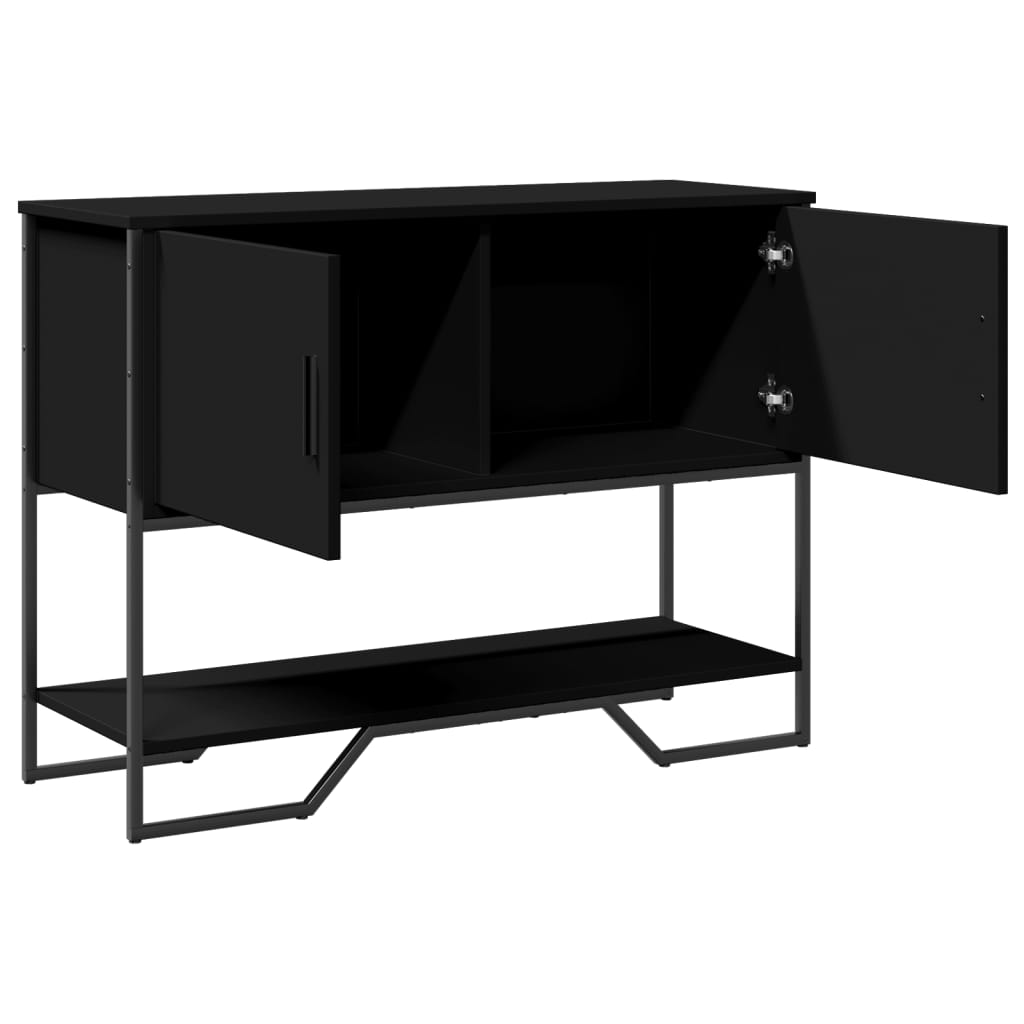 vidaXL Mesa consola madera de ingeniería negra 100x35x74,5 cm