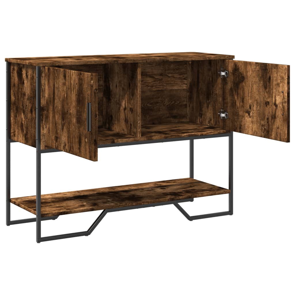 vidaXL Mesa consola madera de ingeniería roble ahumado 100x35x74,5 cm