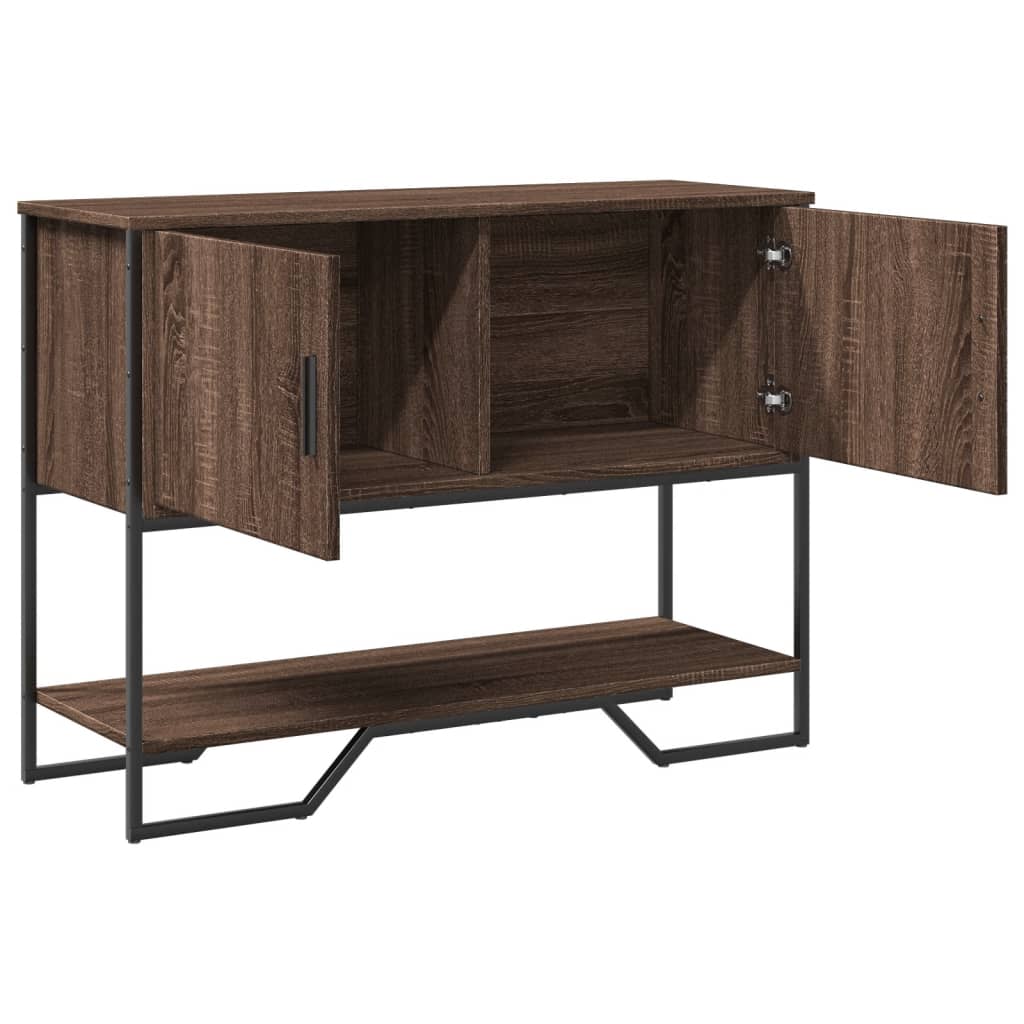 vidaXL Mesa consola madera de ingeniería marrón roble 100x35x74,5 cm