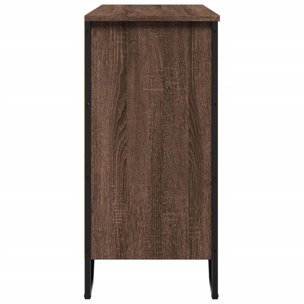 vidaXL Aparador madera contrachapada roble marrón 91x35,5x74,5 cm