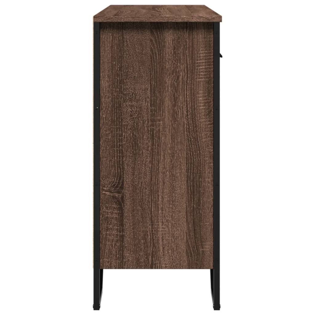 vidaXL Aparador madera de ingeniería marrón roble 97x32,5x74,5 cm