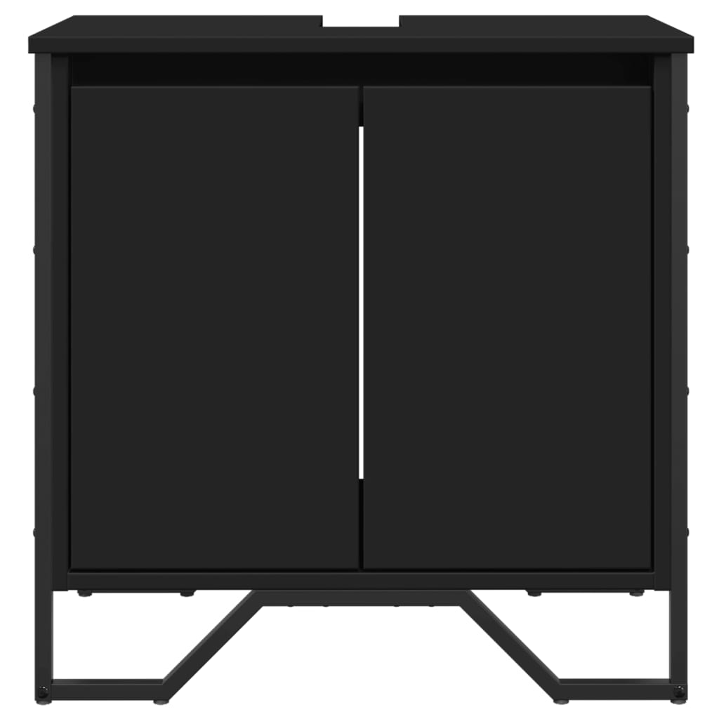 vidaXL Armario para lavabo de baño madera ingeniería negro 60x35x60 cm