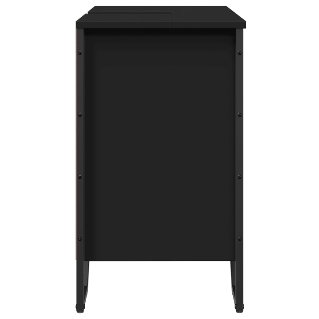 vidaXL Armario para lavabo de baño madera ingeniería negro 60x35x60 cm