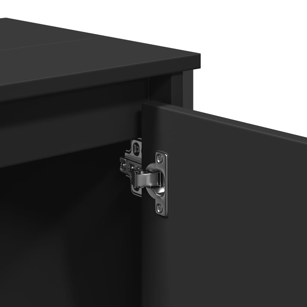 vidaXL Armario para lavabo de baño madera ingeniería negro 60x35x60 cm