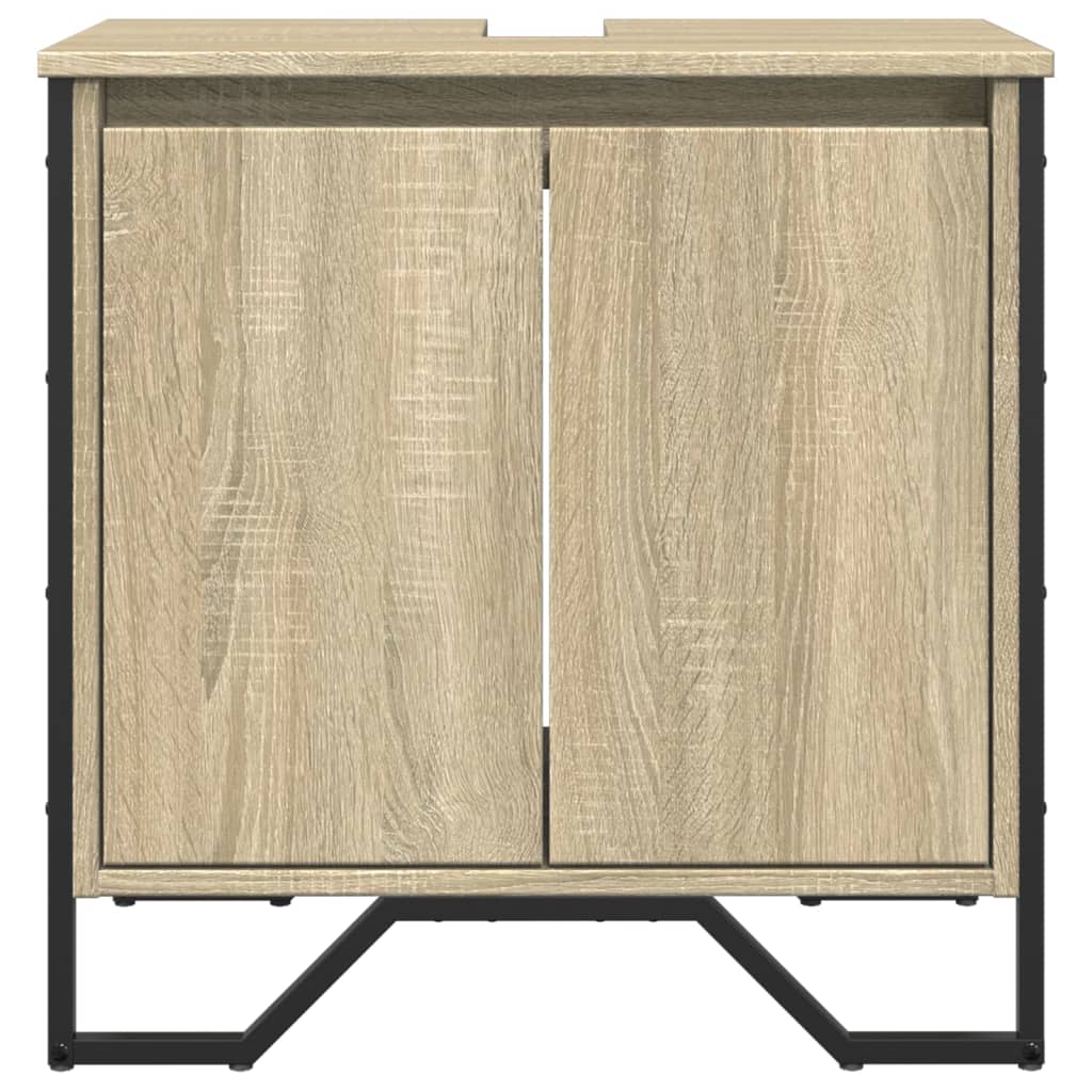 vidaXL Armario lavabo baño madera ingeniería roble Sonoma 60x35x60 cm