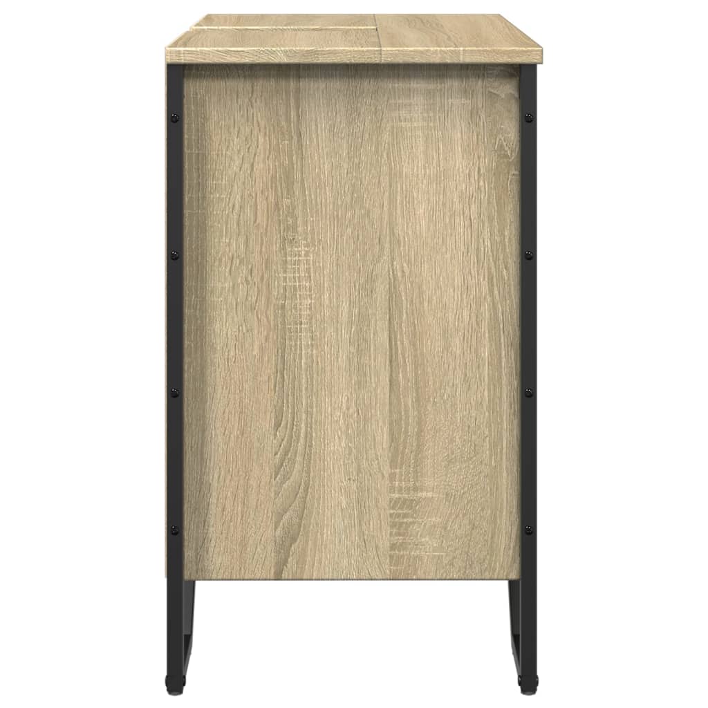 vidaXL Armario lavabo baño madera ingeniería roble Sonoma 60x35x60 cm