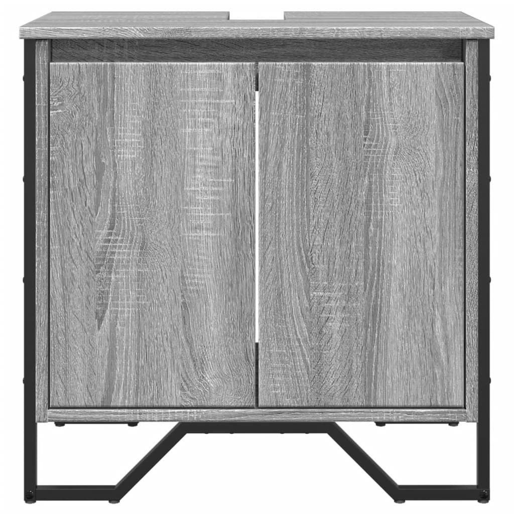 vidaXL Armario lavabo baño madera ingeniería gris Sonoma 60x35x60 cm