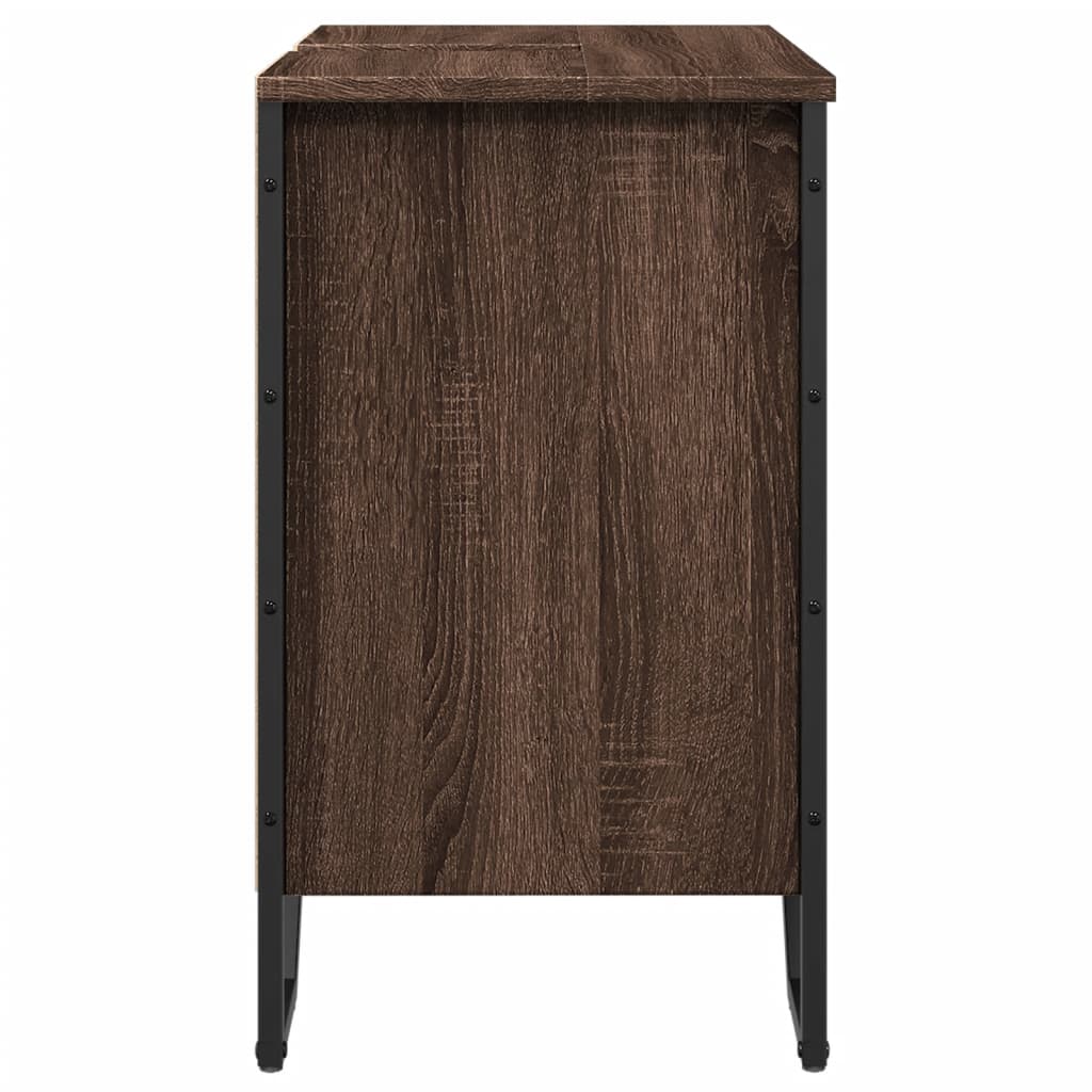 vidaXL Armario lavabo baño madera ingeniería marrón roble 60x35x60 cm